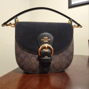 NWT Coach Signature Kleo 23 Shoulder Bag In Brown & Black